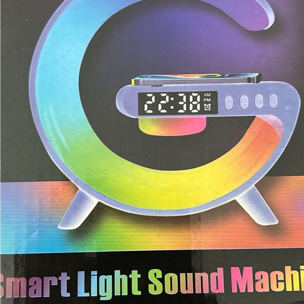Rainbow LED Alarm Clock with Wireless Charging